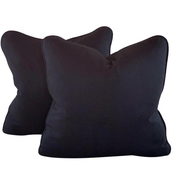 Pair Designer P Kaufmann Waverly Solid Black Pillow Covers - Picture 1 of 7